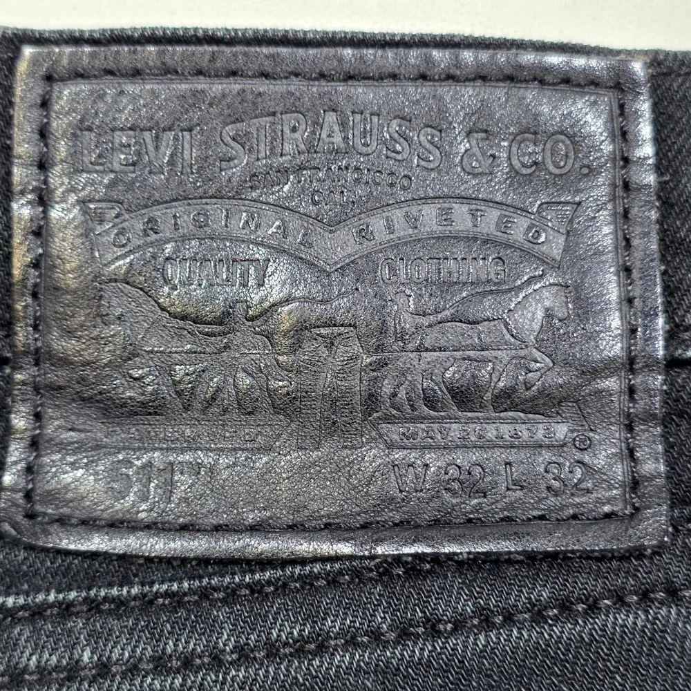 Levi's 511 Slim Fit Jeans Mens 34x30 Black Faded Denim Casual Streetwear Pants